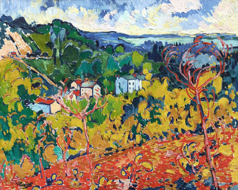 Landscape With Dead Bougival - Maurice de Vlaminck - Fauvist Art Painting - Framed Prints