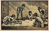 Boys Playing Marbles - Haren Das - Bengal School Art Woodcut Painting - Life Size Posters