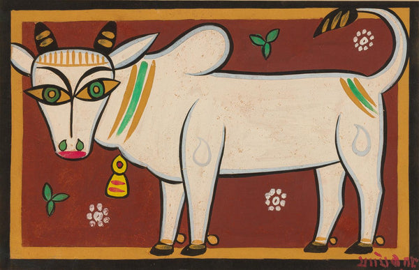 Brahma Bull - Jamini Roy - Bengal Art Painting - Framed Prints