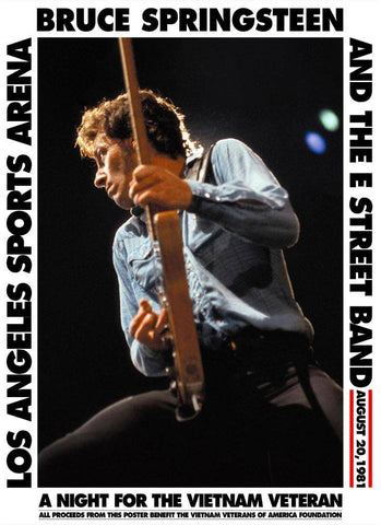 Bruce Springsteen - A Night for the Vietnam Veteran - LA 1981 Concert Poster - Large Art Prints
