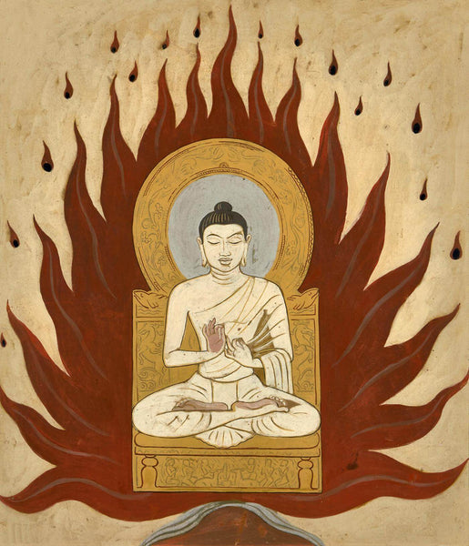 Buddha - Krishna Kattingeri Hebbar Painting - Canvas Prints