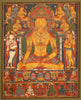 Buddha Ratnasambhava with Wealth Deities - Vintage Buddhist Thangka Painting - Large Art Prints
