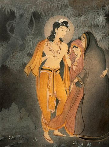 Buddha With Sujata - Kshitindra Nath Majumdar - Bengal School - Famous Indian Art Painting - Art Prints