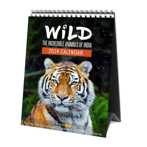 Desk Calendar 2024 - Wildlife, Incredible Animals of India by Tallenge Store