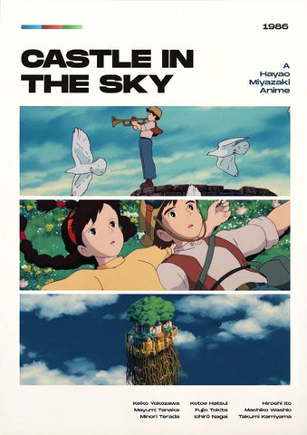 Castle In The Sky - Studio Ghibli Japanaese Anime Movie Art Poster by Tallenge