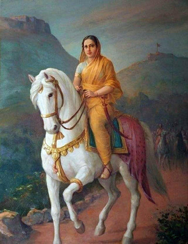 Chatrapati Maharani Tarabai of Karvir - Baburao Painter -  Indian Maratha Painting - Art Prints