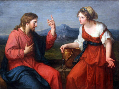 Christ and the Samaritan Woman at the Well - Angelica Kauffmann R A - Neo-classical Christian Art Painting - Canvas Prints