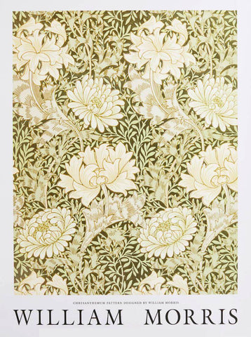 Chrysanthemum - William Morris Exhibition Poster - Vintage Naturalistic Floral Wall Art - Large Art Prints by William Morris