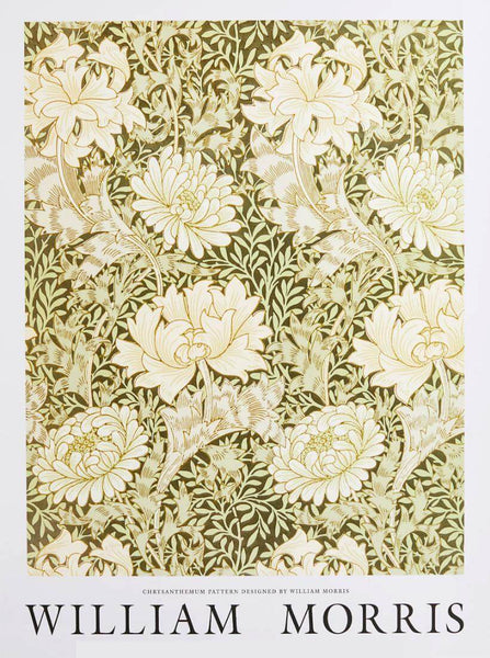 Chrysanthemum - William Morris Exhibition Poster - Vintage Naturalistic Floral Wall Art - Framed Prints