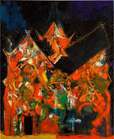 Church (Eglise) - Sayed Haider Raza Painting by Sayed Haider Raza