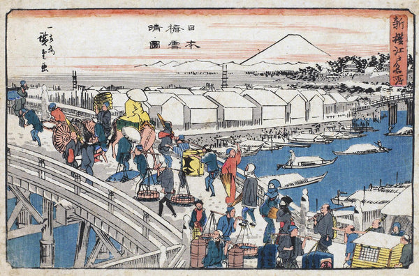 Clear Weather After Snow At Nihonbashi Bridge (Scenes of Edo) - Utagawa Hiroshige - Japanese Master Yukio-e Woodblock Art Print - Framed Prints