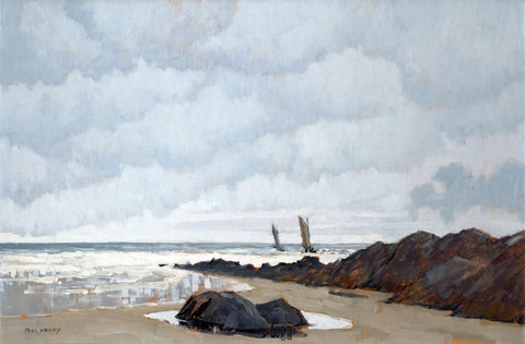 Coastal Landscape with Galway Hookers - Paul Henry RHA - Irish Master - Landscape Painting - Art Prints