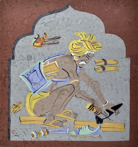 Cobbler - Haripura Posters Collection - Nandalal Bose - Bengal School Painting - Art Prints