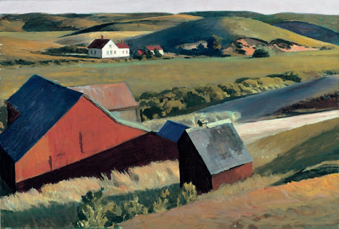 Cobbs Barn And Distant Houses - Edward Hopper - Contemporary Art Painting by Edward Hopper
