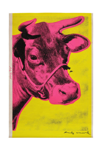 Cow (Pink On Yellow) - Andy Warhol - Pop Art Painting by Andy Warhol