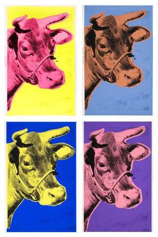 Cow (Set Of 4) - Andy Warhol -  Pop Art Painting - Gallery Wraps (12 x 18 inches) each