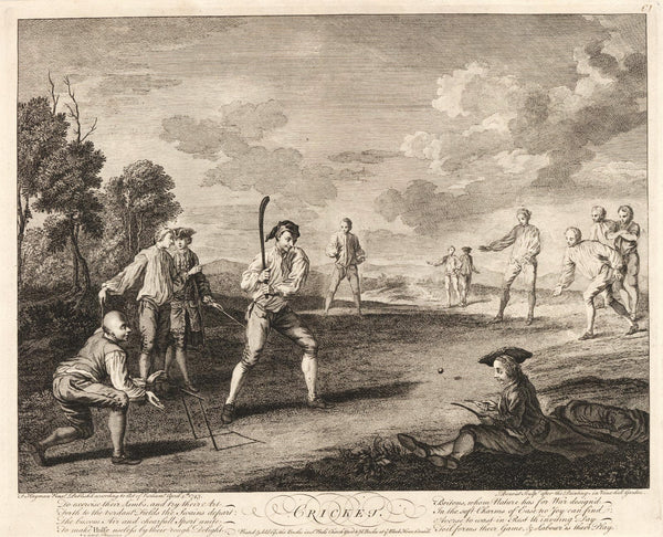 Cricket - 18th Century Etched Painting - Art Prints