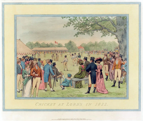 Cricket At Lord's In 1822 - Vintage Cricket Lithograph - Sports Memorabilia - Art Prints