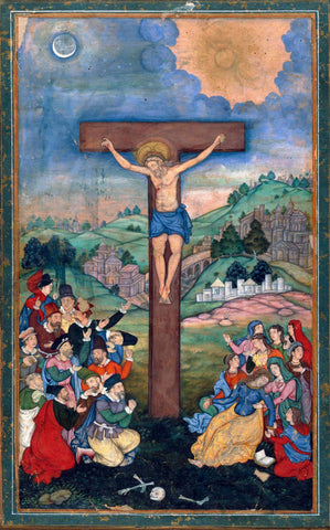 Crucifixion - Kesu Das - 1590 Mughal Christian Art Painting - Art Prints