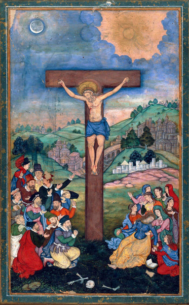 Crucifixion - Kesu Das - 1590 Mughal Christian Art Painting - Canvas Prints