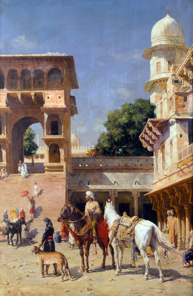 Departing For The Hunt - Edwin Lord Weeks - Orientalist Art Painting Of India - Life Size Posters