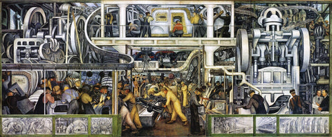 Detroit Industry Mural (South Wall) - Diego Rivera Masterpiece Fresco - Life Size Posters