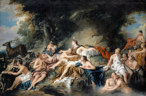 Diana And Actaeon  1734 - Jean Francois Troy - French Masterpiece Painting - Canvas Prints