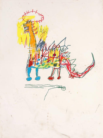 Dinosaur - Jean-Michael Basquiat - Neo Expressionist Painting by Jean-Michel Basquiat