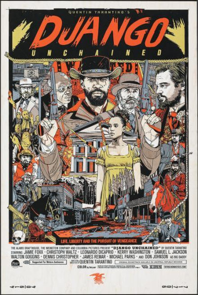 Django Unchained -  Quentin Tarantino - Hollywood Movie Graphic Art Poster - Framed Prints