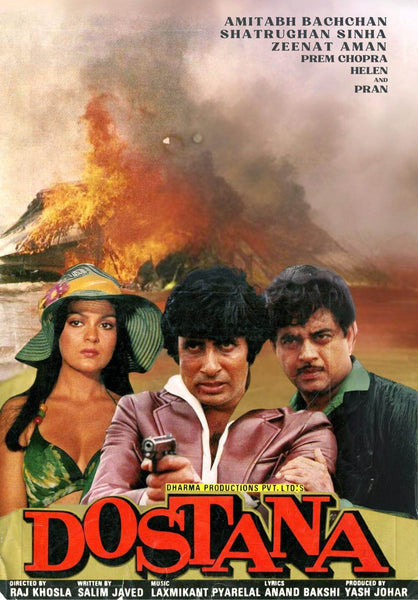 Dostana - Amitabh Bachchan - Bollywood Classic Hindi Movie Poster - Framed Prints