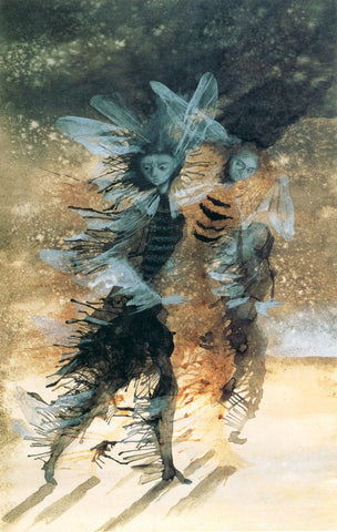 Dragonfly Woman (Personajes Libelula) - Remedios Varo - Surrealist Art Painting - Large Art Prints by Remedios Varo