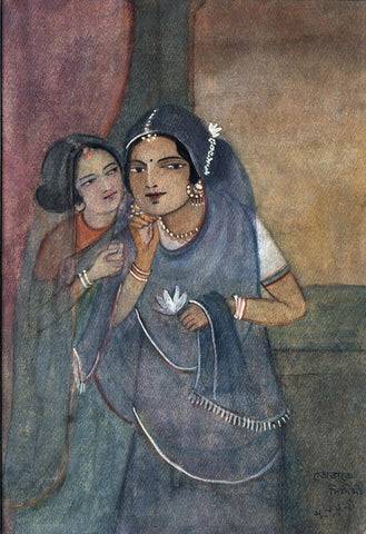 Dui Sakhee (Two Friends) - Sunayani Devi - Bengal School Art - Indian Painting by Sunayani Devi