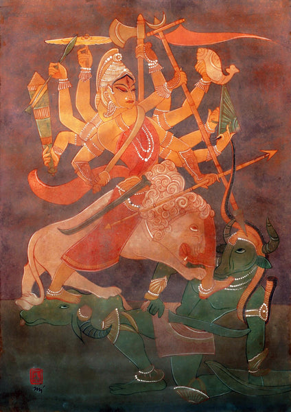 Durga - Nandalal Bose - Bengal School Painting - Canvas Prints