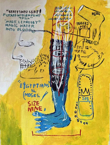 Early Moses - Jean-Michael Basquiat - Neo Expressionist Painting by Jean-Michel Basquiat