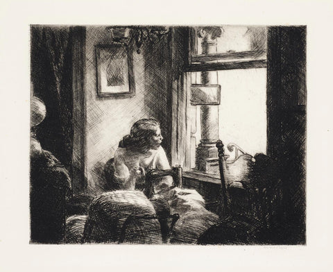 East Side Interior - Edward Hopper Sketch - Framed Prints