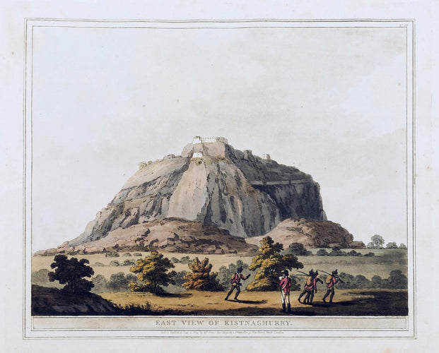 Large Artwork Prints of East View Of Krishnagiri (Near Bangalore Karnataka) - William Daniell - Vintage Orientalist Aquatint of India - Large Art Prints by William Daniell