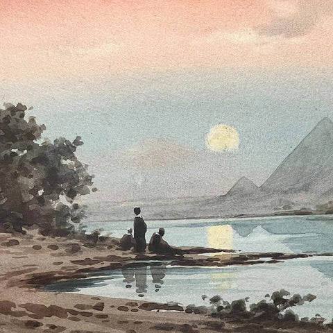 Egyptian Pyramids - Edwin Lord Weeks - Vintage Orientalist Watercolor Painting Of Egypt by Edwin Lord Weeks