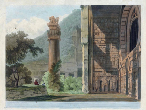 Ekvera (Antiquities Of India) - James Wales - Vintage Orientalist Paintings of India by James Wales