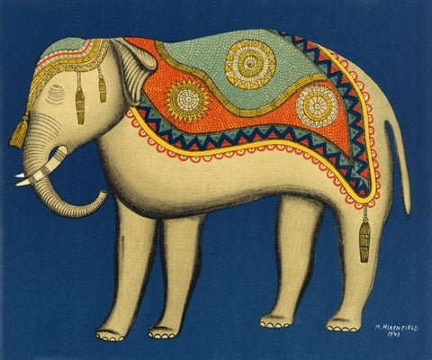 Elephant - Morris Hirshfield - Folk Art Painting by Morris Hirshfield