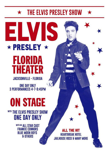 Elvis Presley - Live In Florida - Vintage Rock And Roll Music Poster