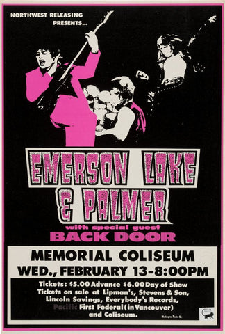Emerson Lake And Palmer ELP - Vintage Concert Poster by Tallenge Store