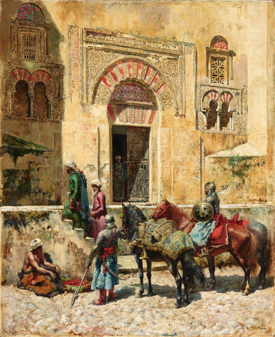 Entering The Mosque - Edwin Lord Weeks - Vintage Orientalist Art Painting Of India - Large Art Prints by Edwin Lord Weeks