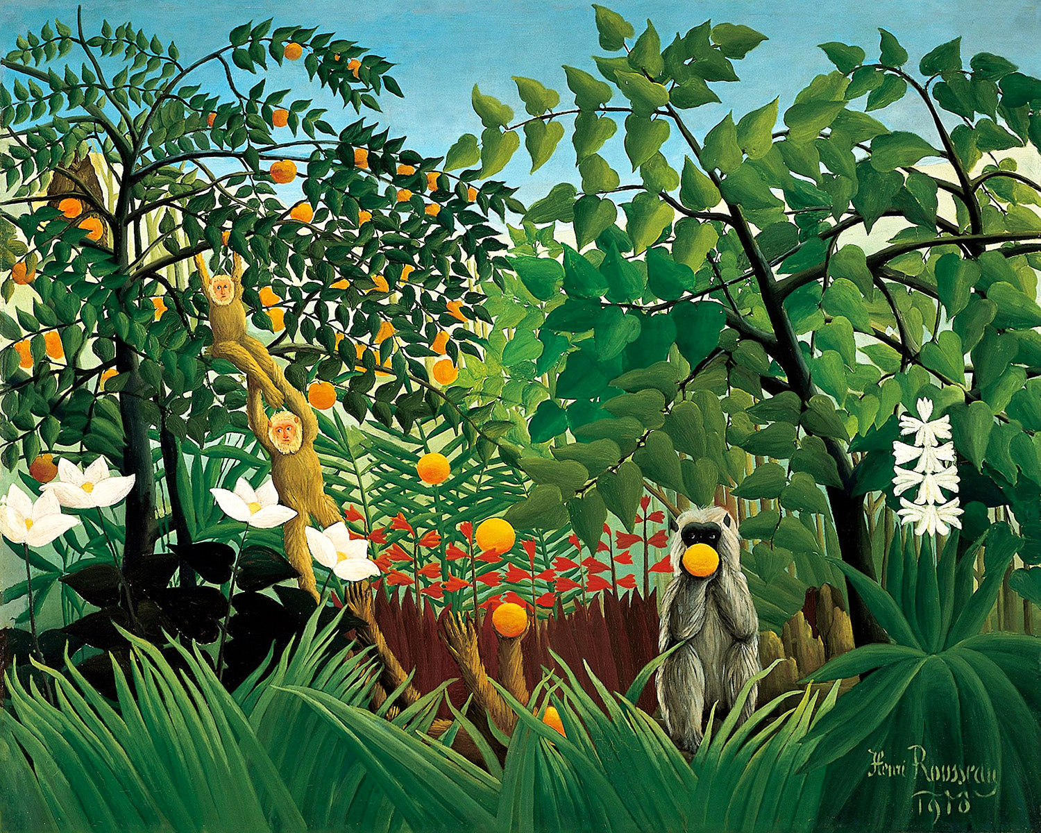 Exotic Landscape (Monkeys Eating Oranges) by Henri Rousseau | Buy