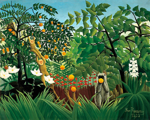 Exotic Landscape (Monkeys Eating Oranges) by Henri Rousseau