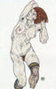 Female Nude with Black Stockings 1917 - Egon Schiele - Canvas Prints