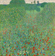 Field Of Poppies - Gustav Klimt - Floral Landscape Painting