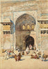 Figures on the steps of the Masjid Wazir Khan In Lahore - Robert Weir Allan RSA c1900 - Vintage Orientalist Painting Of Indian Subcontinent - Framed Prints