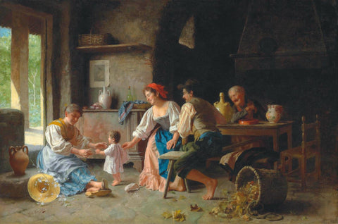 First Steps -  Giovanni Battista Torriglia - Realism Painting - Posters
