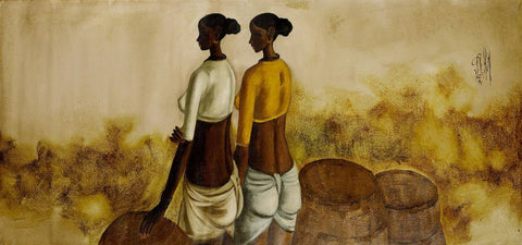 Fisherwomen - B Prabha Painting - Indian Masters Art - Posters
