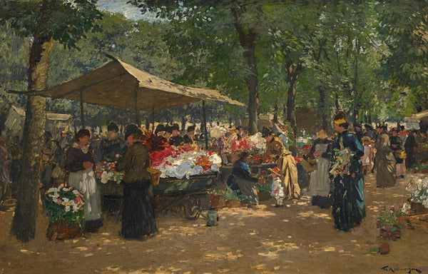 Flower Sellers- Friedrich Kallmorgen - Life Size Posters